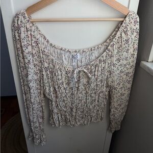 Amazon The Drop by LaurenKaySims Pale Yellow Floral Blouse Size Small